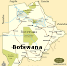 Position on Botswana Map